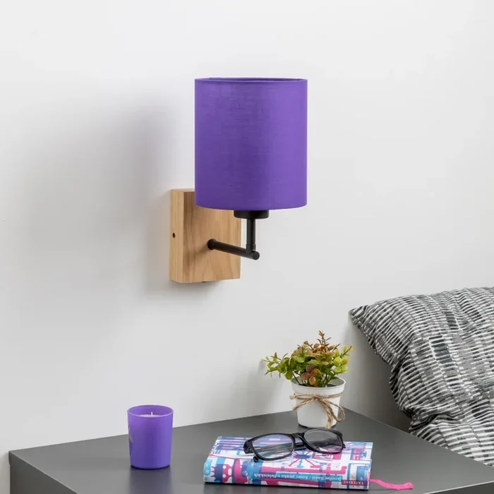 Brilagi – Aplique NUBILA WOOD 1xE27/25W/230V roble/morado