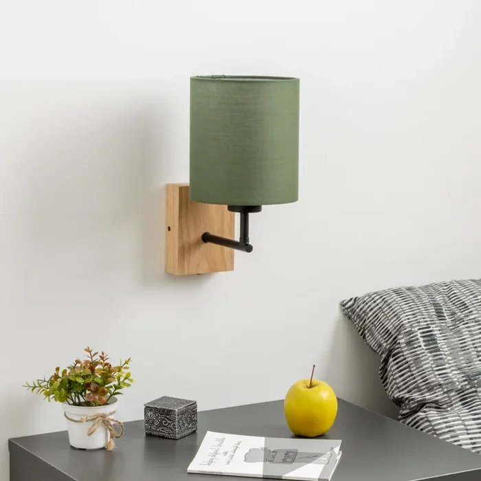 Brilagi – Aplique NUBILA WOOD 1xE27/25W/230V roble/verde