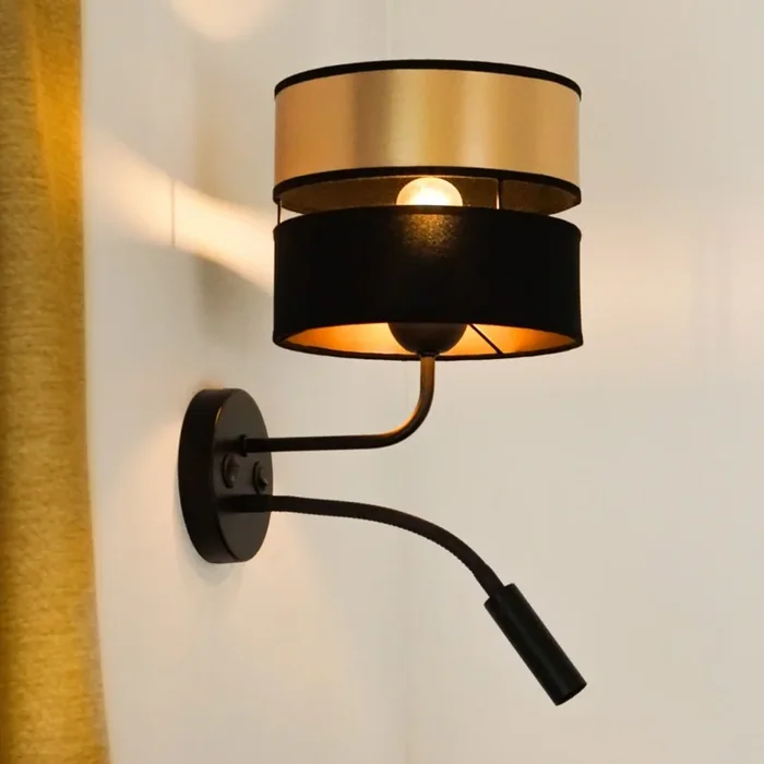 Brilagi – Aplique ROYAL 1xE27/15W/230V + 1xG9/3W negro/dorado