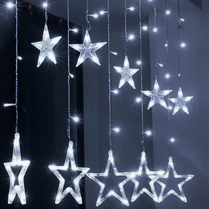 Brilagi – Cortina LED de Navidad para exterior 123xLED/3xAA/USB 3m IP44 blanco frío
