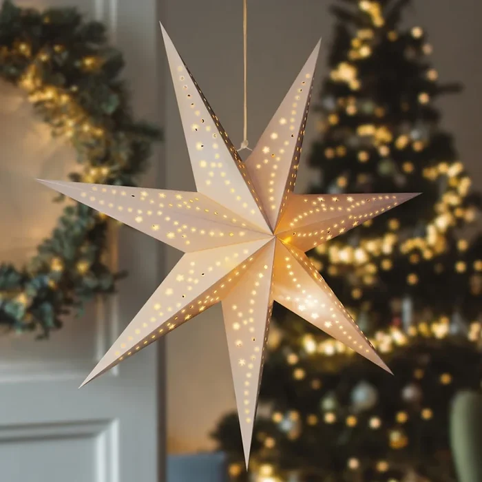 Brilagi – Decoración navideña LED LED/2xAA estrella blanco cálido