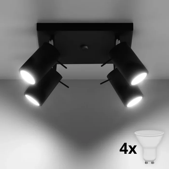 Brilagi – Foco LED ASMUS 4xGU10/7W/230V negro