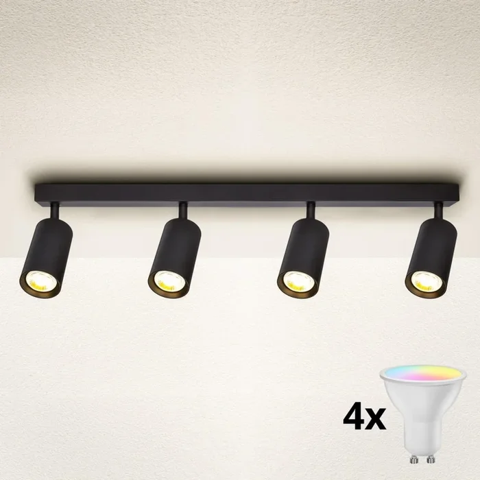 Brilagi – Foco LED RGBW empotrable regulable SELE 4xGU10/6,5W/230V 2700-6500K negro