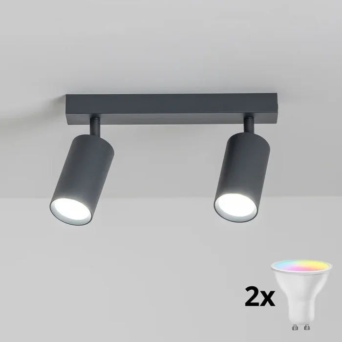 Brilagi – Foco LED RGBW regulable SELE 2xGU10/6,5W/230V 2700-6500K antracita