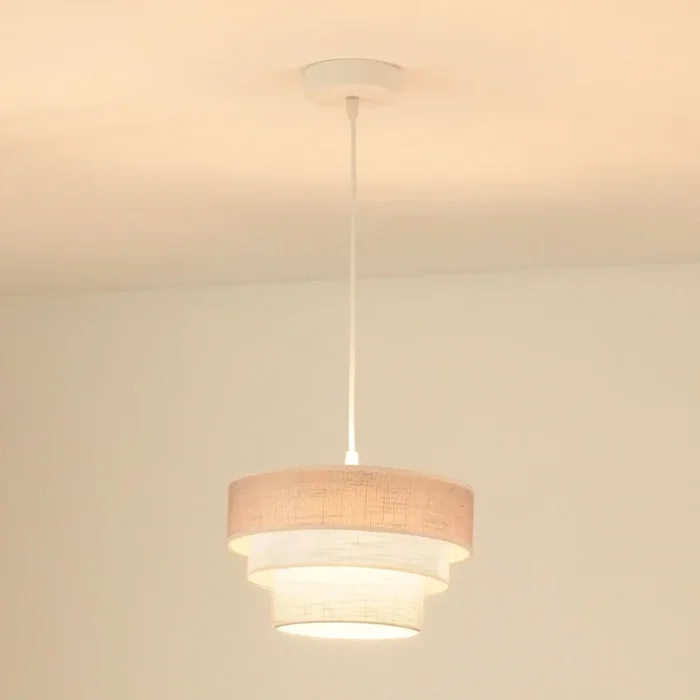 Brilagi – Lámpara colgante ALASKA LUNETA 1xE27/15W/230V diá. 25 cm gris/color crema
