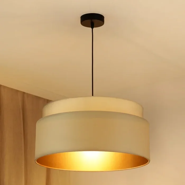 Brilagi – Lámpara colgante con cable OREGON VEGE 1xE27/15W/230V diámetro 45 cm beige