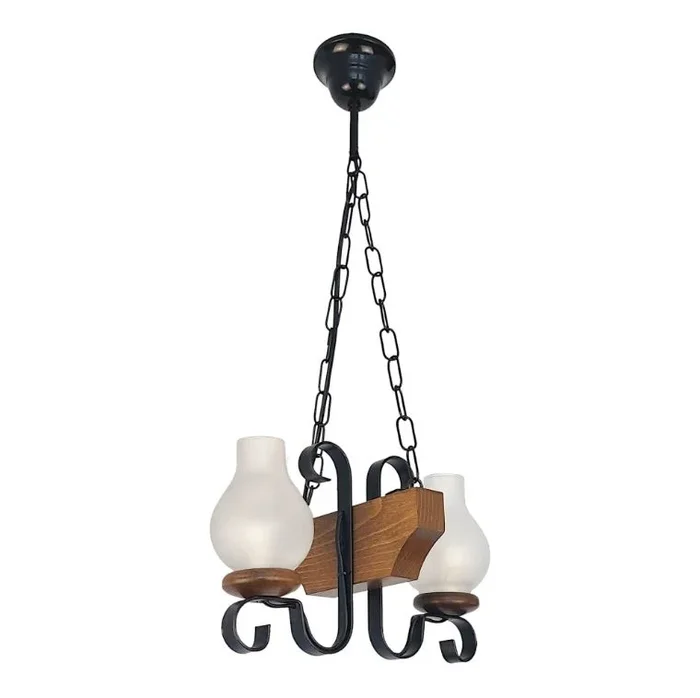 Brilagi – Lámpara colgante con cadena QUEEN 2xE14/40W/230V haya/nogal