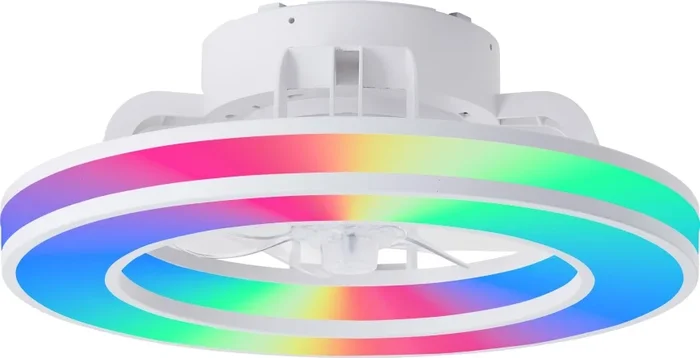 Brilliant – LED RGBW Ventilador de techo regulable MONDELLO LED/26W/230V 2700-6500K diá. 41,5 cm blanco + control remoto