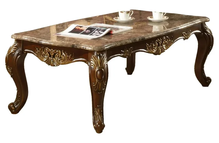 Britney Traditional Style Coffee Table In Cherry Finish Wood