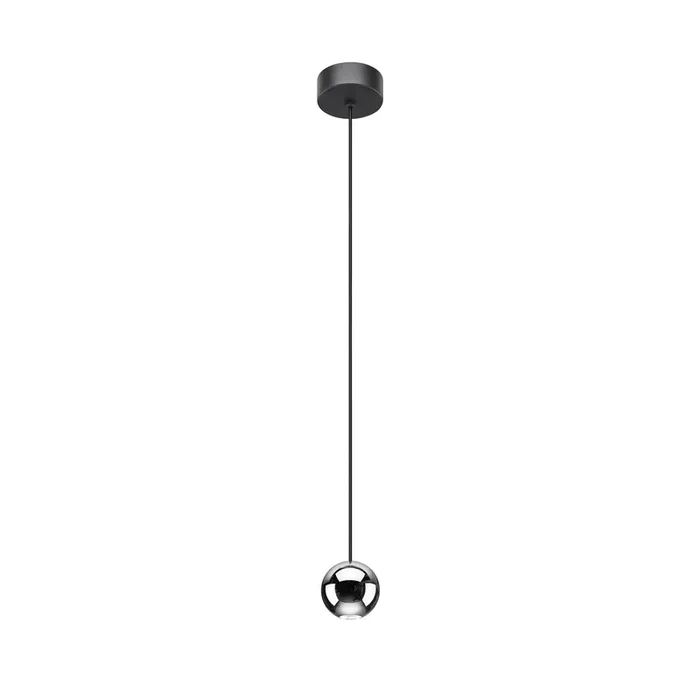 BRUMBERG Lámpara colgante LED Bola, aluminio, negro/cromo