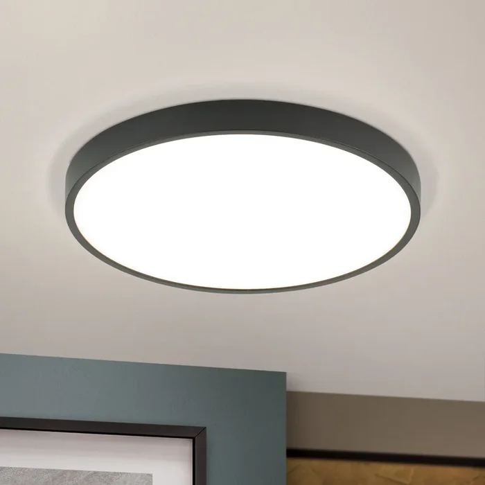 Bully Plafón LED en negro, 3.000 K, Ø28cm