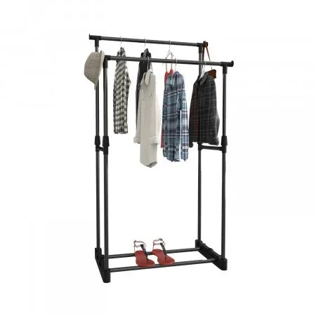 Burro Perchero Doble Negro 77x39x157cm Thinia Home