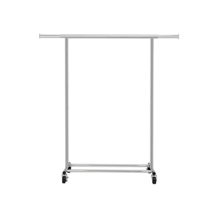 Burro Ropa con Ruedas Perchero Burro Extensible Portátil Plata-SONGMICS