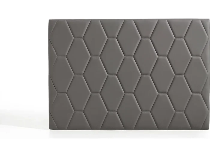 Cabecero Ágata para Cama de 135 de Polipiel Gris 154x115x8..