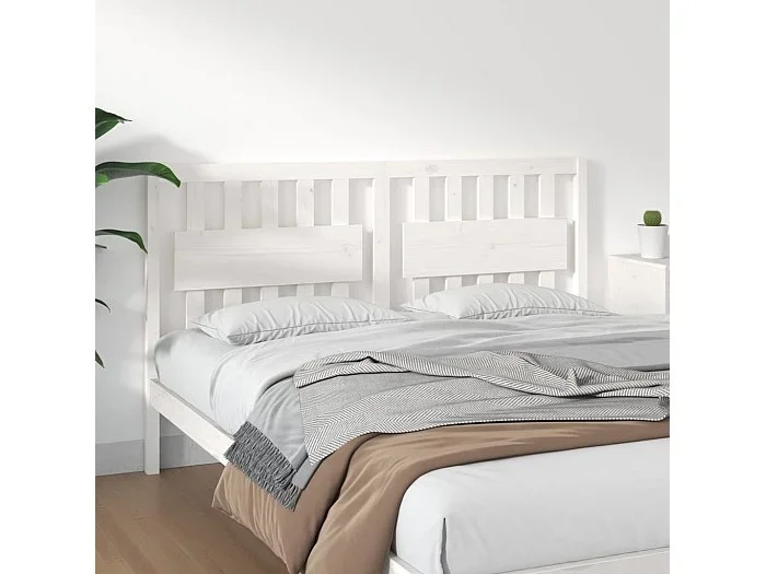 Cabecero blanco 165,5x4x100 cm Madera maciza de pino