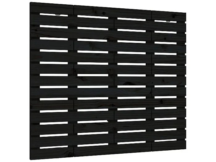 Cabecero cama de pared madera maciza pino negro 141x3x91,5 cm ES71870