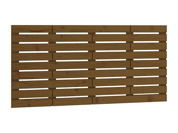 Cabecero cama pared madera maciza pino marrón miel 146x3x63 cm ES16549