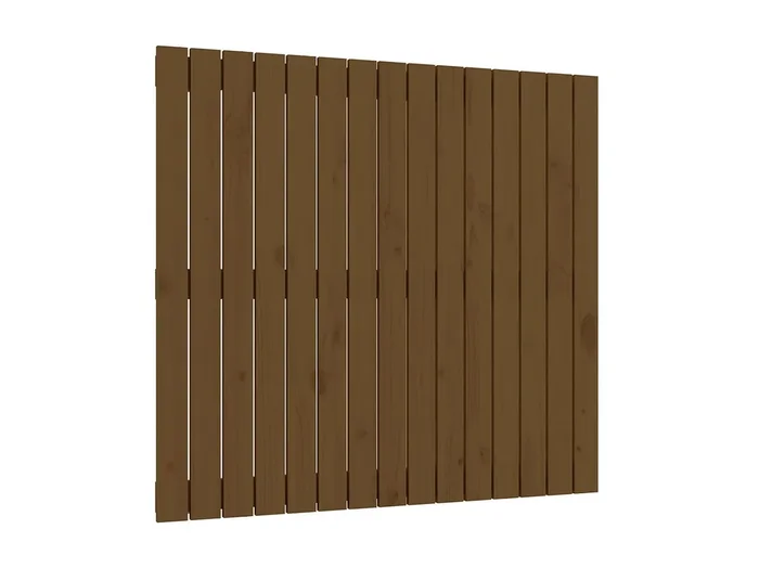 Cabecero cama pared madera maciza pino marrón miel 95,5x3x90 cm ES70023