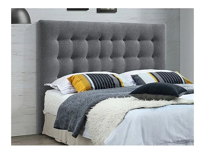 Cabecero capitoné 180 cm – Tela – Gris – FRANCESCO