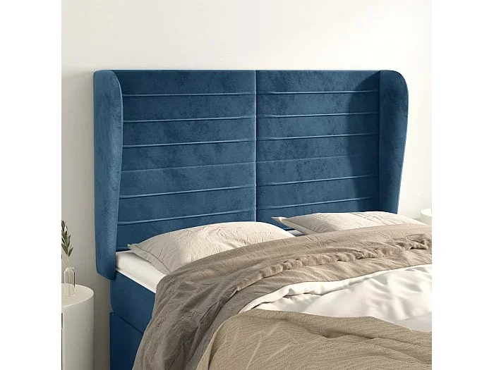 Cabecero con alas Azul oscuro 147x23x118/128 cm Terciopelo