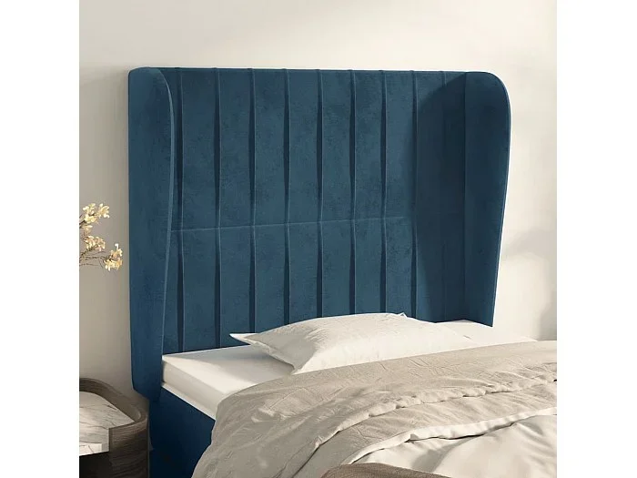 Cabecero con alas Azul oscuro 83x23x118/128 cm Terciopelo