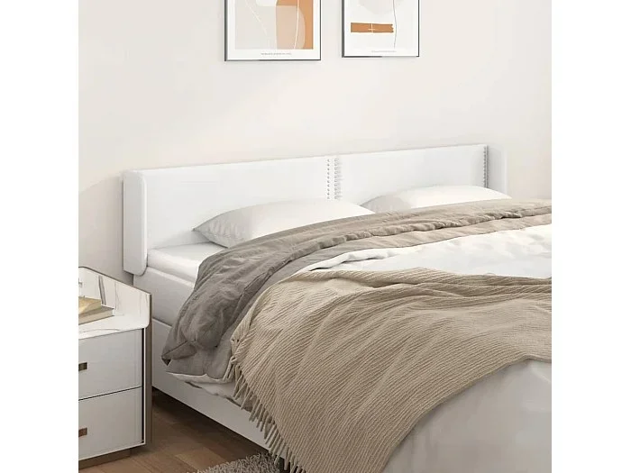 Cabecero con alas Blanco 183x16x78/88 cm Piel sintética
