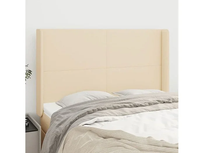 Cabecero con alas Crema 147x16x118/128 cm Tela