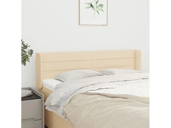 Cabecero con alas Crema 147x16x78/88 cm Tela