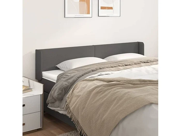 Cabecero con alas Gris 183x16x78/88 cm Piel sintética