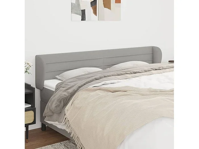 Cabecero con alas Gris claro 203x23x78/88 cm Tela