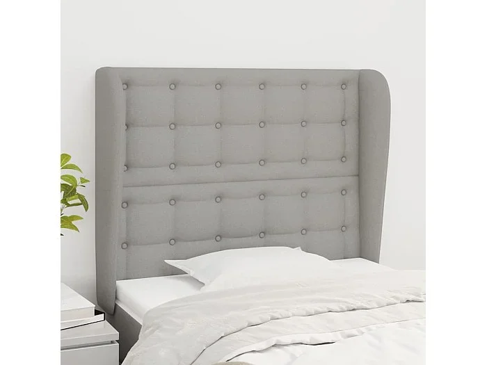 Cabecero con alas Gris claro 83x23x118/128 cm Tela