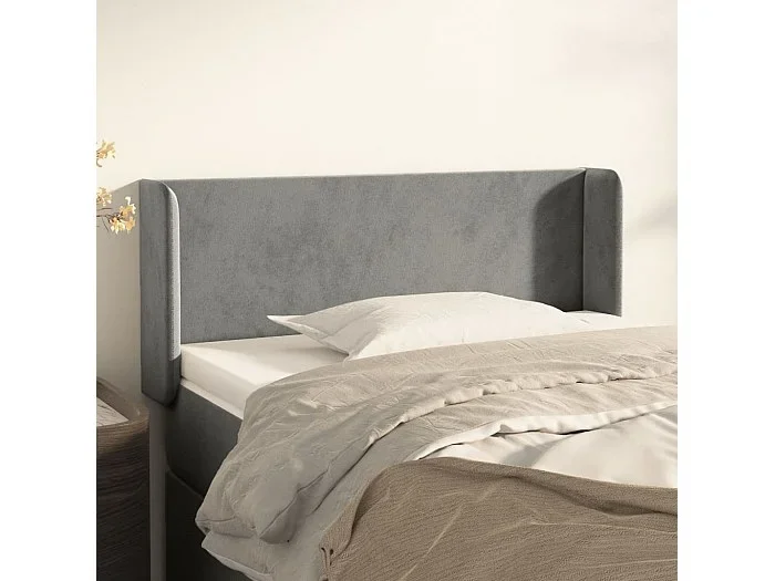 Cabecero con alas Gris claro 93x16x78/88 cm Terciopelo