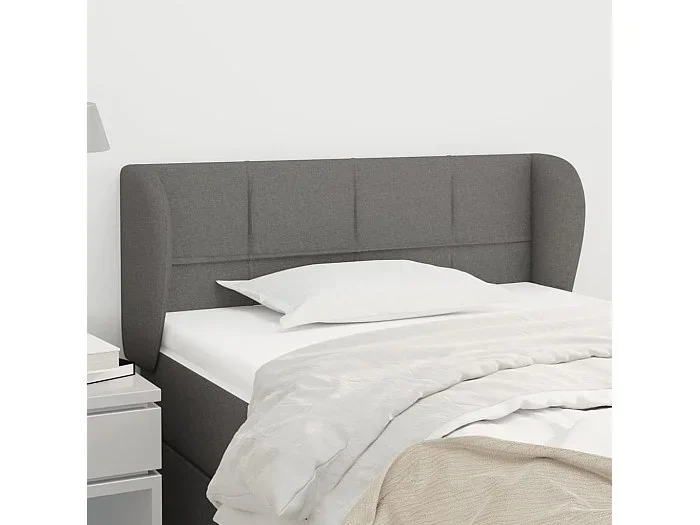 Cabecero con alas Gris oscuro 83x23x78/88 cm Tela