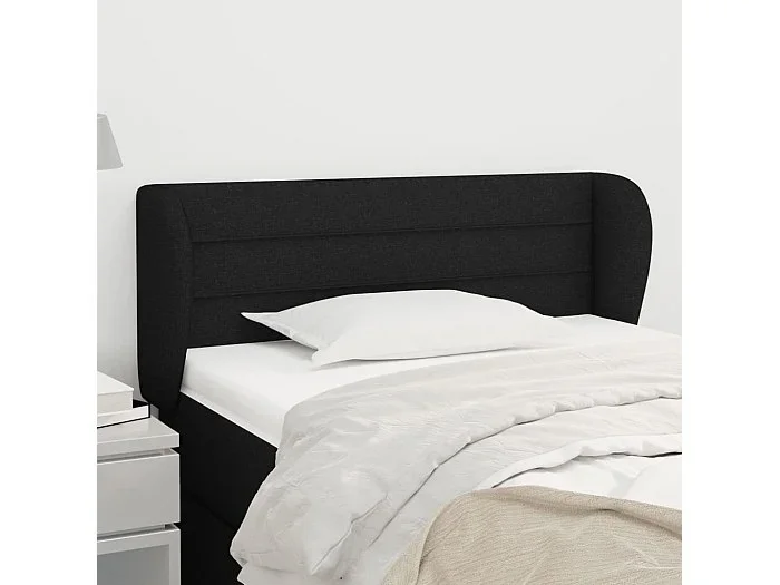 Cabecero con alas Negro 103x23x78/88 cm Tela