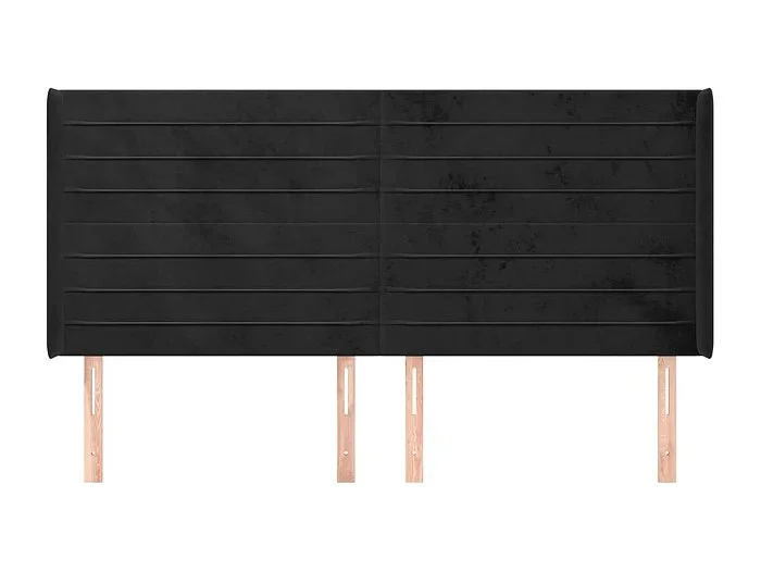 Cabecero con alas Negro 163x16x118/128 cm Terciopelo