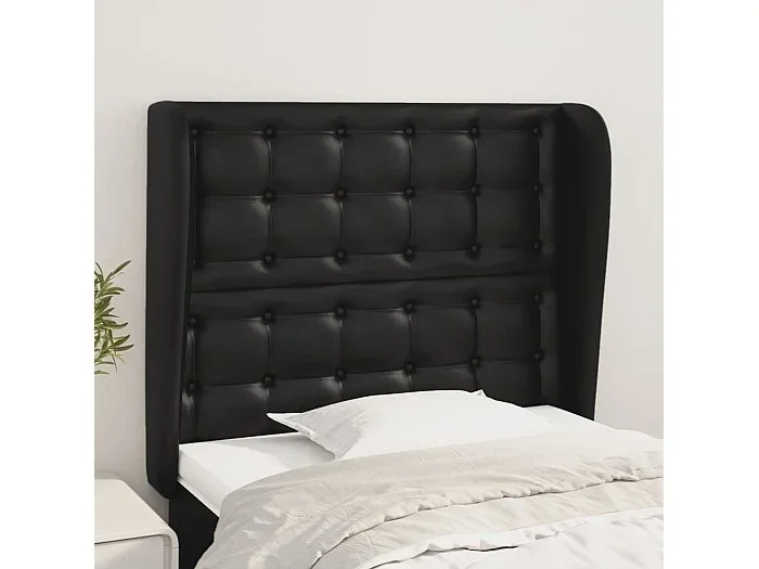 Cabecero con alas Negro 83x23x118/128 cm Piel sintética