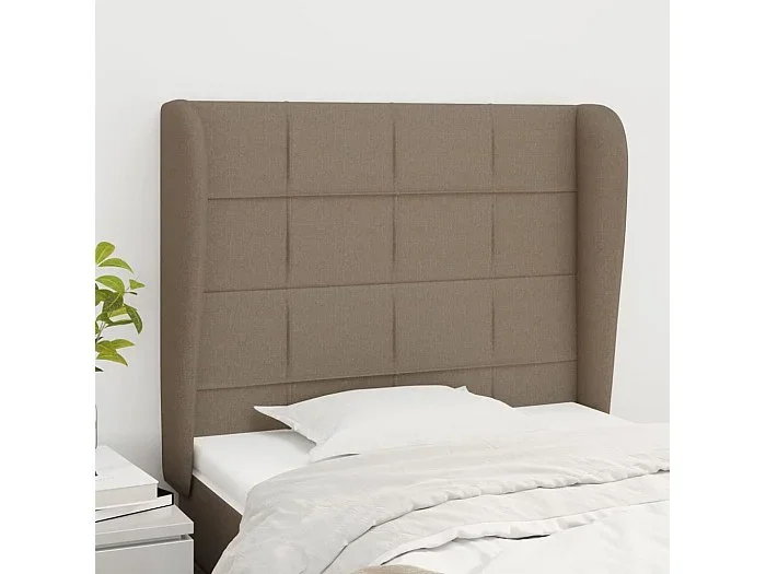 Cabecero con alas Taupe 103x23x118/128 cm Tela