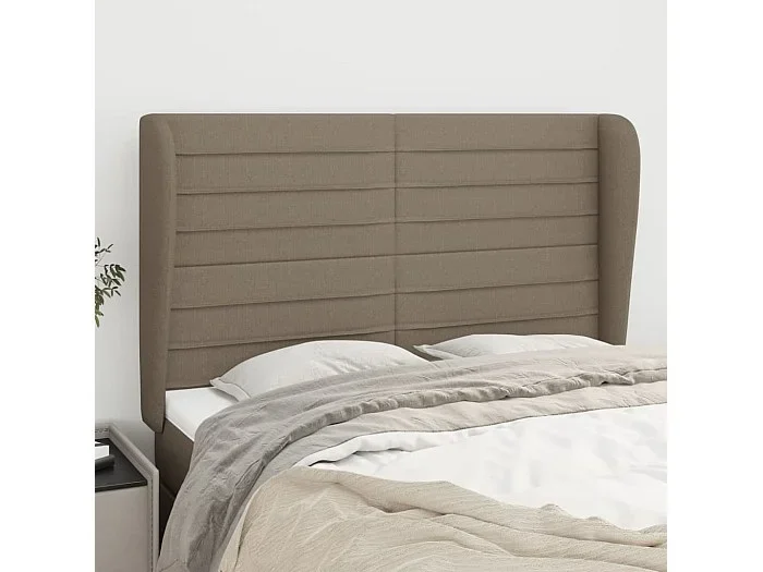 Cabecero con alas Taupe 147x23x118/128 cm Tela