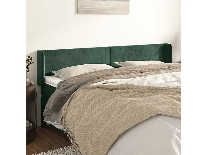 Cabecero con alas Verde oscuro 183x16x78/88 cm Terciopelo