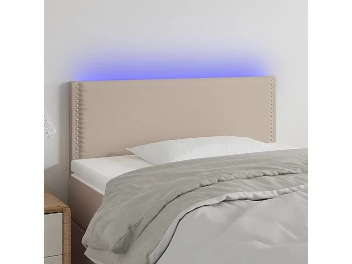 Cabecero con LED cuero sintético color capuchino 80x5x78/88 cm ES20353