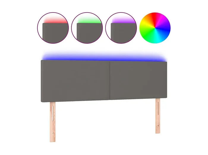 Cabecero con LED cuero sintético negro 144x5x78/88 cm ES30735