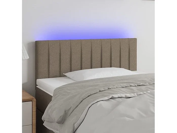 Cabecero con LED de tela gris taupe 80x5x78/88 cm