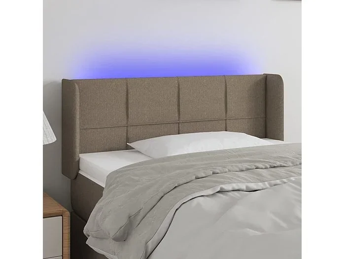 Cabecero con LED de tela gris taupe 83x16x78/88 cm ES99838