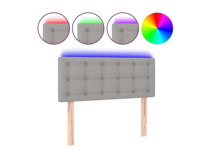 Cabecero con luces LED de tela gris claro 80x5x78/88 cm ES60800