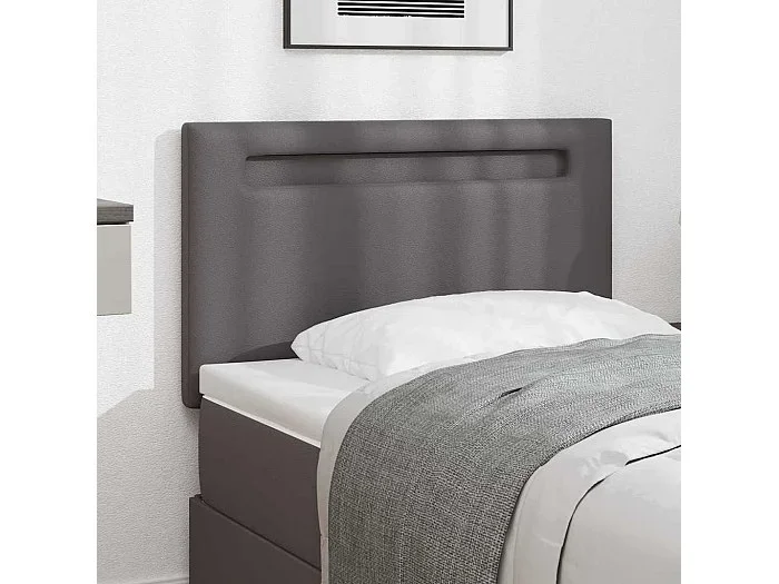 Cabecero con luces LED Gris 90 cm PVC