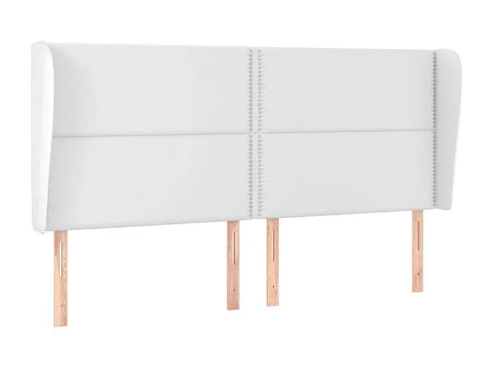 Cabecero con orejas cuero sintético blanco 183x23x118/128cm ES32026
