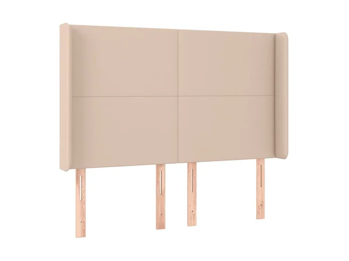 Cabecero con orejas cuero sintético capuchino 147x16x118/128 cm ES50958