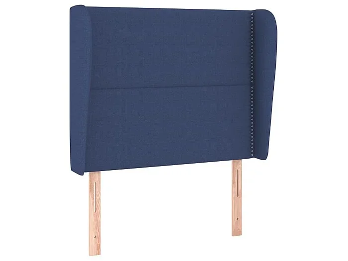Cabecero con orejas de tela azul 103x23x118/128 cm ES95746