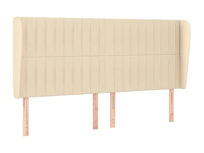 Cabecero con orejas de tela color crema 163x23x118/128 cm ES46730