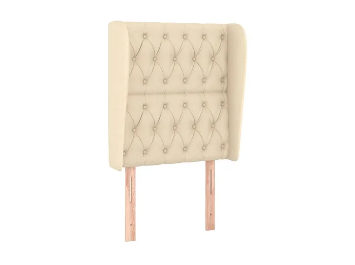 Cabecero con orejas de tela color crema 83x23x118/128 cm ES36790